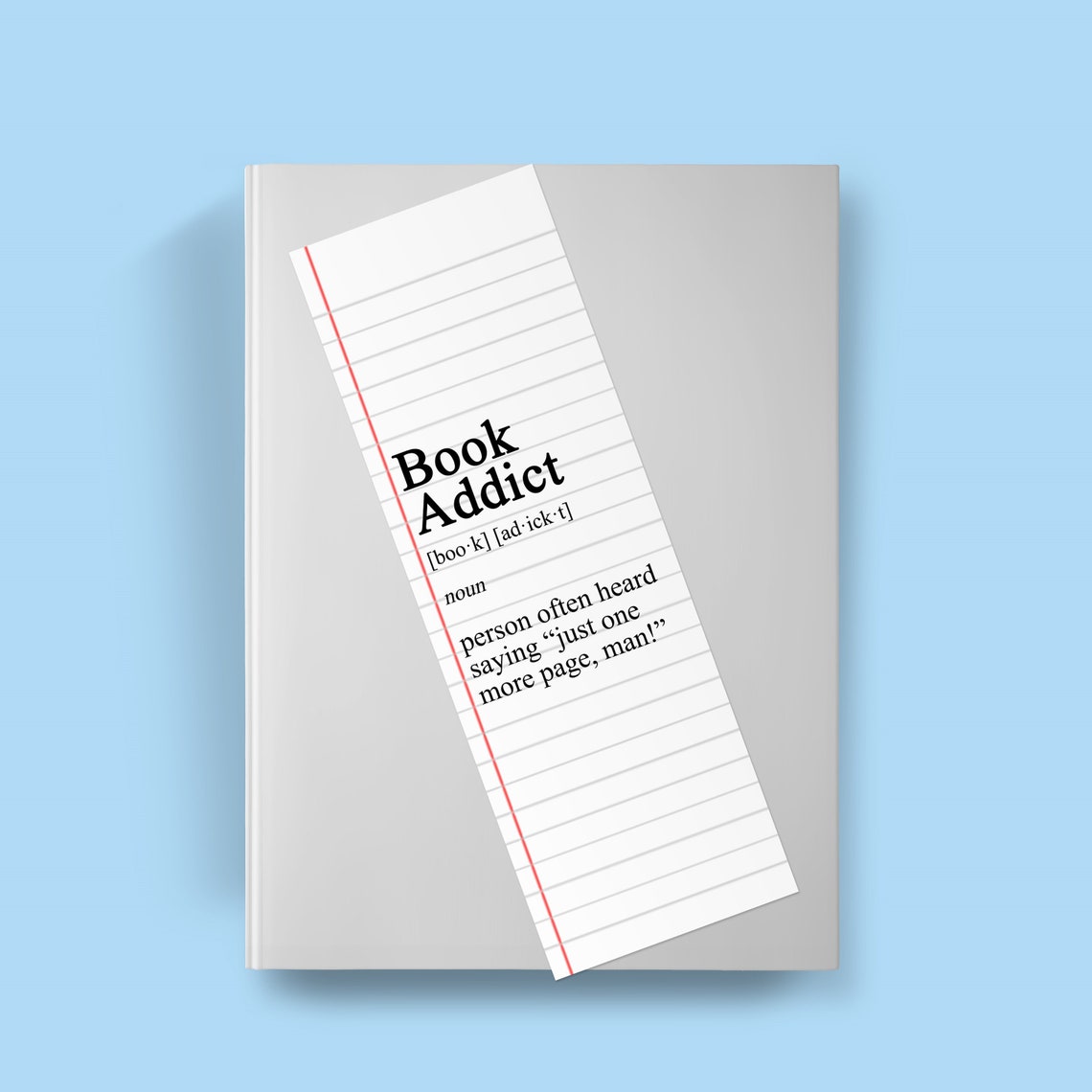 Book Addict Definition Bookmark Etsy UK