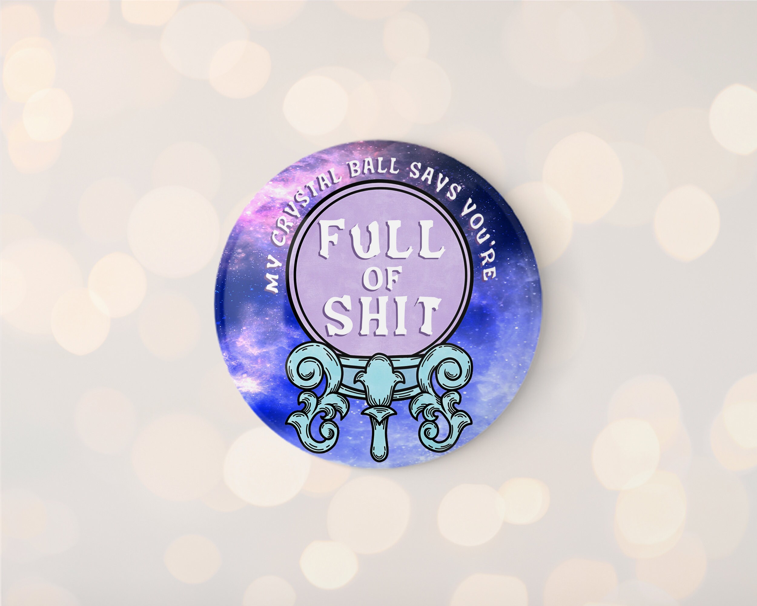 Funny Crystal Ball 32mm Badge Etsy UK