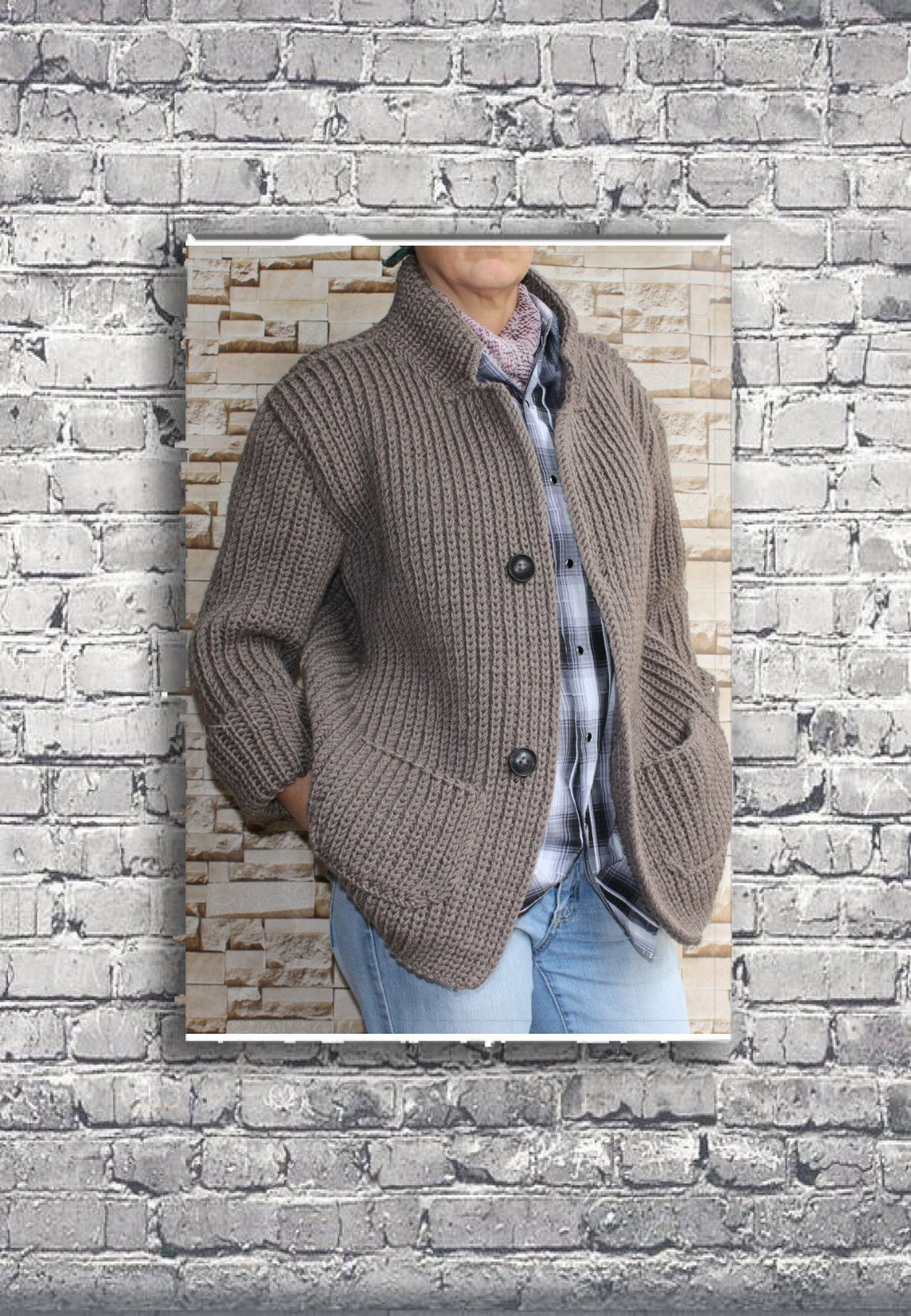 Hand Knit Men's Cardiganto Order Made to Order Gift for Etsy
