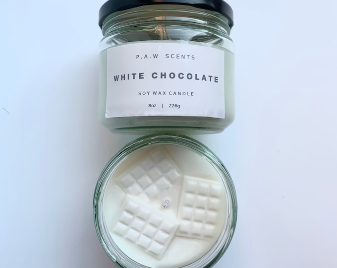 White Chocolate Highly Scented Hand Poured 8 oz Candle