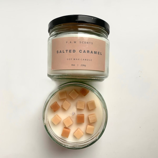 Salted Caramel Highly Scented Hand Poured 8 oz Candle