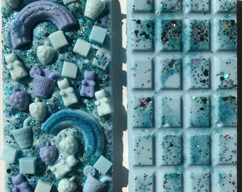 Blue Raspberry Slush Highly Scented Soy Wax Melt Glitter Large Slab / Bar