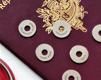 Engraved Country Rings: Stainless Steel Travel Keepsake