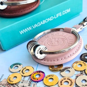 Personalized Traveler Keychain, Country charm Keychain, Travel Keepsake Gift for Traveler, Travel Keyring and Token, World Travel Keychain
