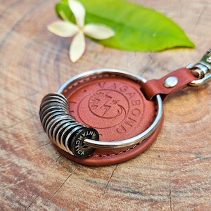 Traveler Keychain, Brown Travel Keyring, Travel Gift Keepsake, Travel Memories, Gift for travelers, Traveler Accessory, Travel Keychain