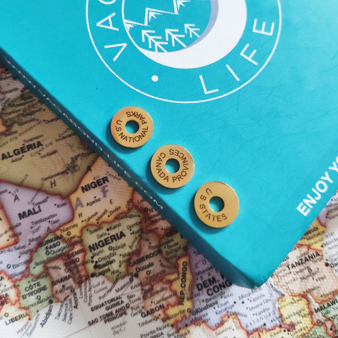 Collection Spacer Rings, Travel Keychain With Country Tags, Travel