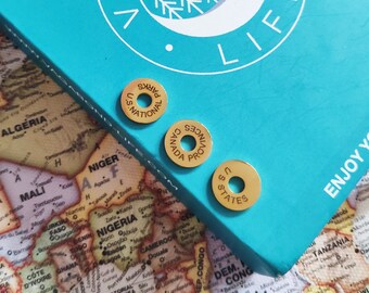 旅行用スペーサーリング：ステンレススチール製カントリータグ、旅行の記念品