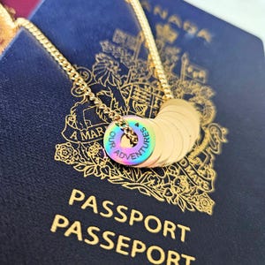 Regenbogen Reisering : Individuell graviertes Edelstahl Namensschild