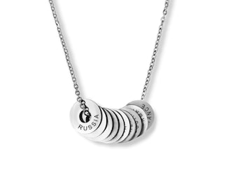 Collana da viaggio in acciaio inossidabile: Country Tag Keepsake, Wanderlust Jewelry
