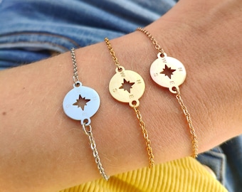Plated Charms 100% Waterproof Pura Vida Silver/Gold Compass Braided Bracelet Adjustable Band 