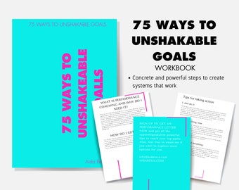 Libro electrónico de 75 formas de lograr objetivos inquebrantables / La guía definitiva para alcanzar objetivos / El mejor libro electrónico de descarga instantánea digital / Autodesarrollo