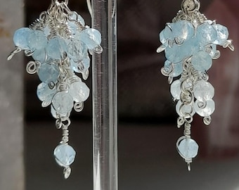 Kolczyki z akwamarynem i srebrem próby 925