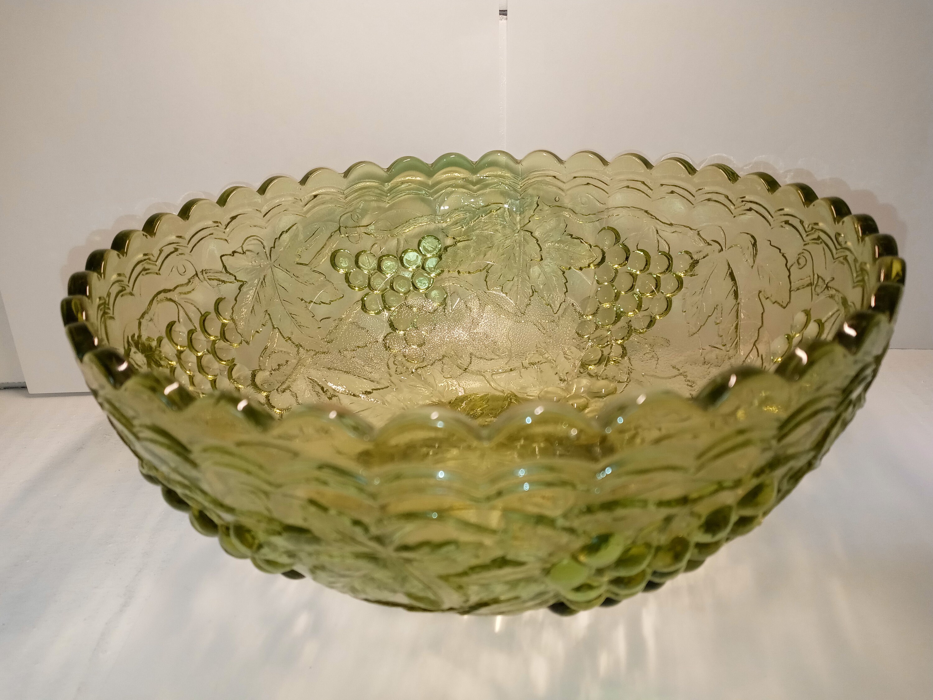 1960 Imperial Green Glass 'Grape' Bowl vintage Etsy