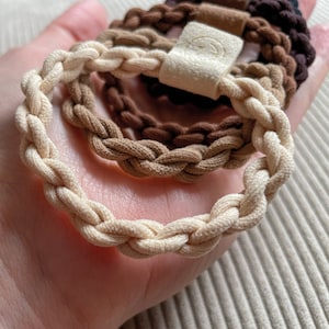 5 x braided hair ties stylish hair ties made of braided silk yarn in different colors hair accessories image 7