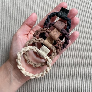 5 x braided hair ties stylish hair ties made of braided silk yarn in different colors hair accessories image 3