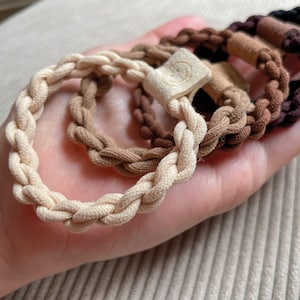 5 x braided hair ties stylish hair ties made of braided silk yarn in different colors hair accessories image 4