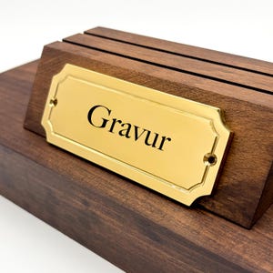 Brass plate square with embossing, 113x45x4mm, polished, precise engraving, Made in Germany, brass plates, signs including engraving - AN: 308 M1