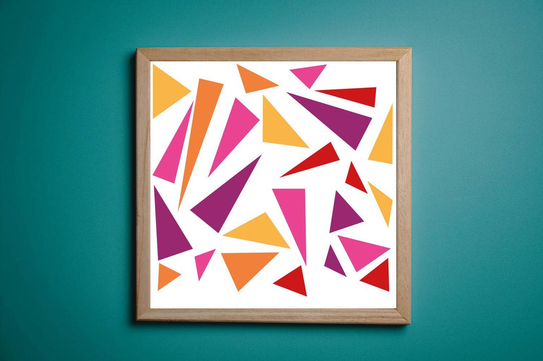 Triangles Abstract Printable Downloadable Wall Art Home Decor Colorful ...