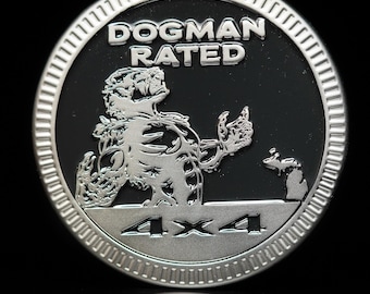 Dogman Rated (Michigan) | Black & Matte Silver | Metal Badge