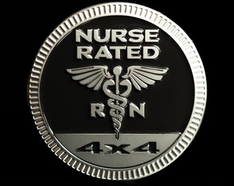 Nurse Rated | Registered Nurse (RN) | Metal Badge |  Turquoise, Black, Hot Pink, Blackout