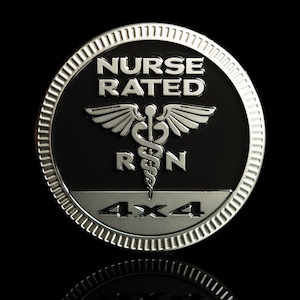 Nurse Rated | Registered Nurse (RN) | Metal Badge |  Turquoise, Black, Hot Pink, Blackout