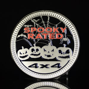 Spooky Rated | Metallic Fender Badge | Orange