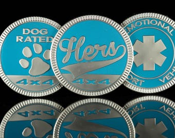Patina Blue Metallic Badge | 2026 Color of the Year | Dog Rated, Hers, Emotional Support Vehicle
