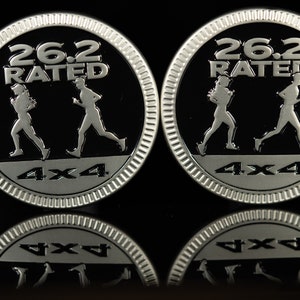 Marathon 26.2 Rated | Black & Matte Silver | Metal Badge