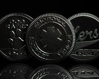Dare to be different with the Blackout Collection | Matte Black | Metal Badge | Dog Rated, Hers, Emotional Support Vehicle
