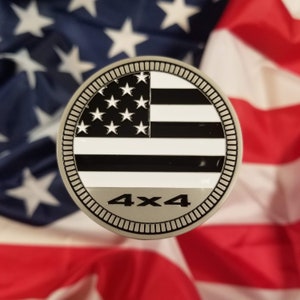 Black and White American Flag | Metal Badge