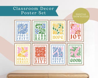 Retro Floral Motivational Posters | Classroom Décor Set | DIGITAL DOWNLOAD