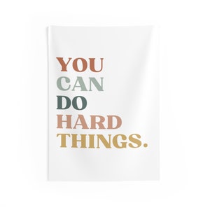You Can Do Hard Things Wall Tapestry | Elementary School Boho Decor | Classroom Wall Hanging