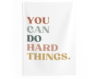You Can Do Hard Things Wall Tapestry | Elementary School Boho Decor | Classroom Wall Hanging