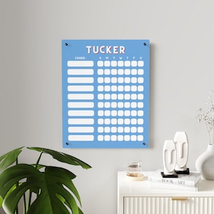 Personalized, Acrylic Chore Chart for Kids | custom chore chart colorful children boy dry erase acrylic homeschool girls boys