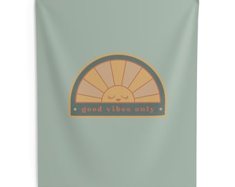 Good Vibes Only Wandbehang | Grundschule Grün Boho Inspirational Décor