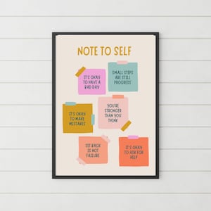 Note to Self | Teacher Digital Print | Classroom Art | Kids Room Art | Downloadable Print | Trendy Posters | Inspirational Classroom Theme