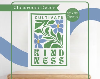 Kultivieren Güte Tapisserie | Motivierendes Schulposter | Retro, Florales Klassenzimmer Dekor | Grundschullehrerin