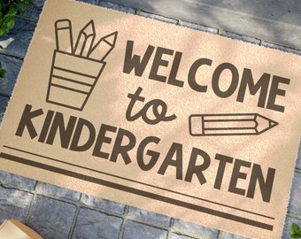 Welcome To Class Doormat, Teacher Gift, Kindergarten Doormat, Back To School, Classroom Decor | Trendy Elementary Decor