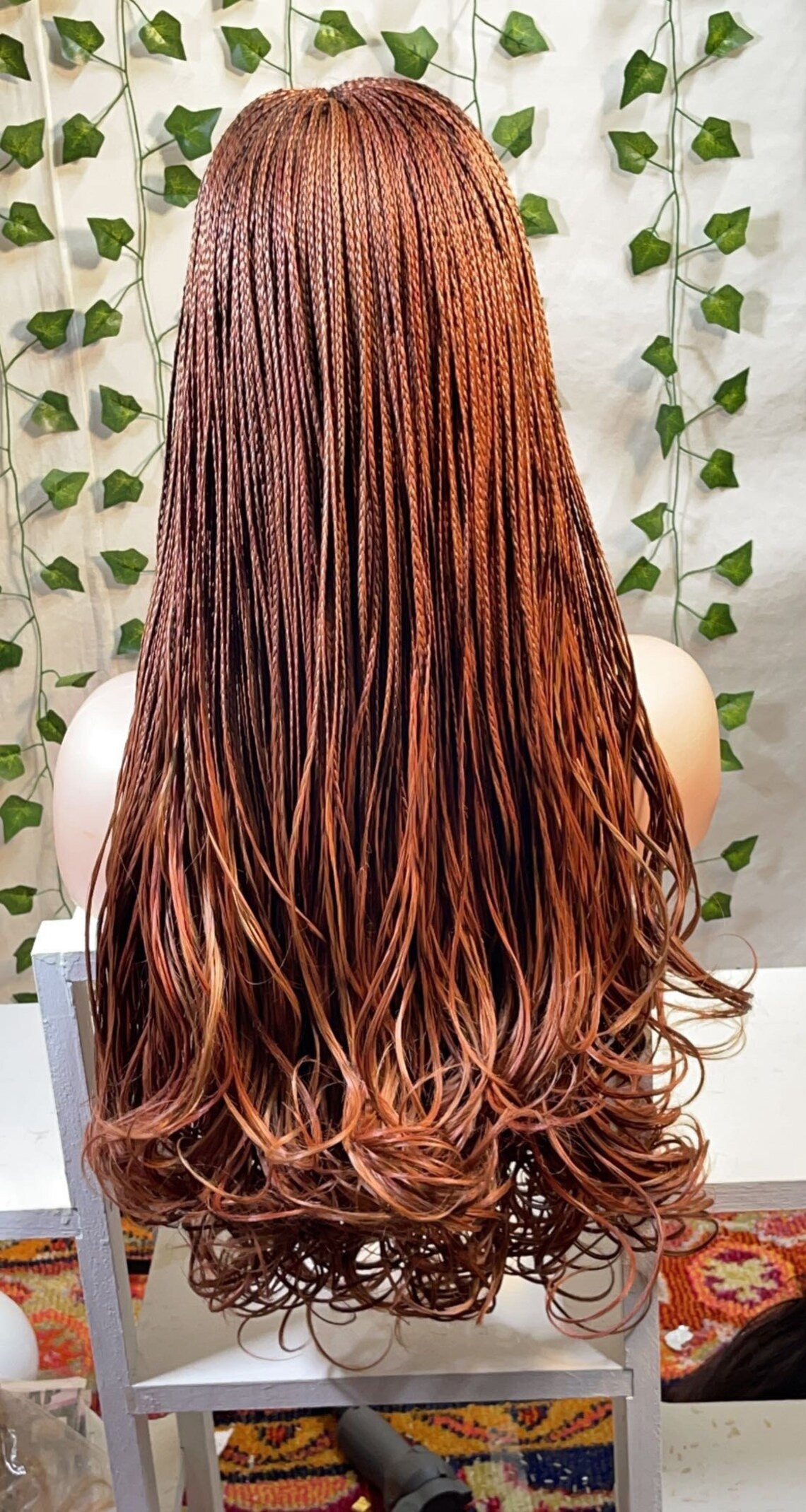 Small plaits box braids closure lace Knotless bouncy wig Etsy