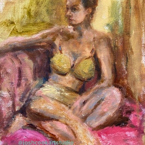 Original oil painting, Figure painting, Figurative art, Portrait artwork, Bedroom wall décor, Hand-painted Art, Oil Painting, Expressive art