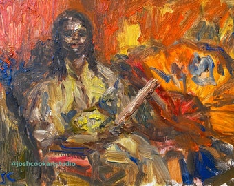 Original oil painting, Figure painting, Figurative art, Portrait artwork, Bedroom wall décor, Hand-painted Art, Oil Painting, Expressive art