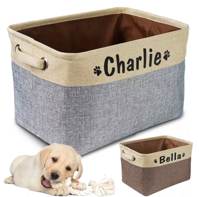Personalized Dog Toy Basket No Smell Storage Box Free Print Etsy