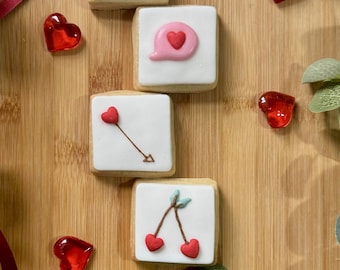 Valentines Squares - Luxury Novelty Iced Biscuits/Cookies
