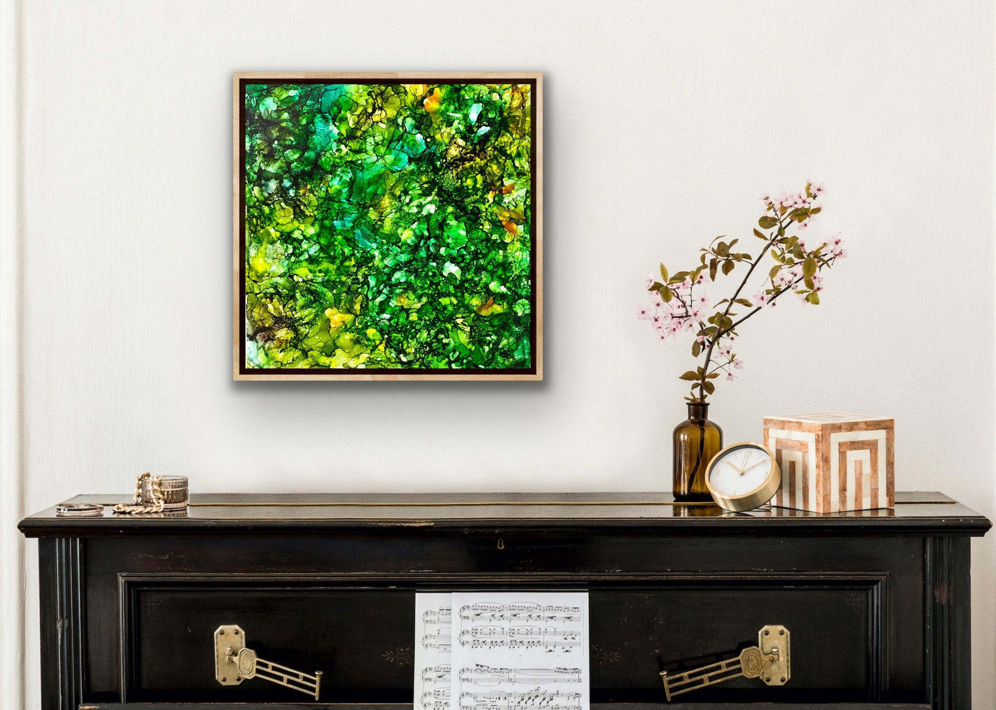 Green Decor Print Kunst Giclee Abstract Fluidpainting nature | Etsy