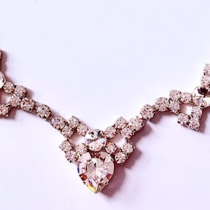 Joan Collins Vintage silver diamanté statement Necklace , unused with tags RARE