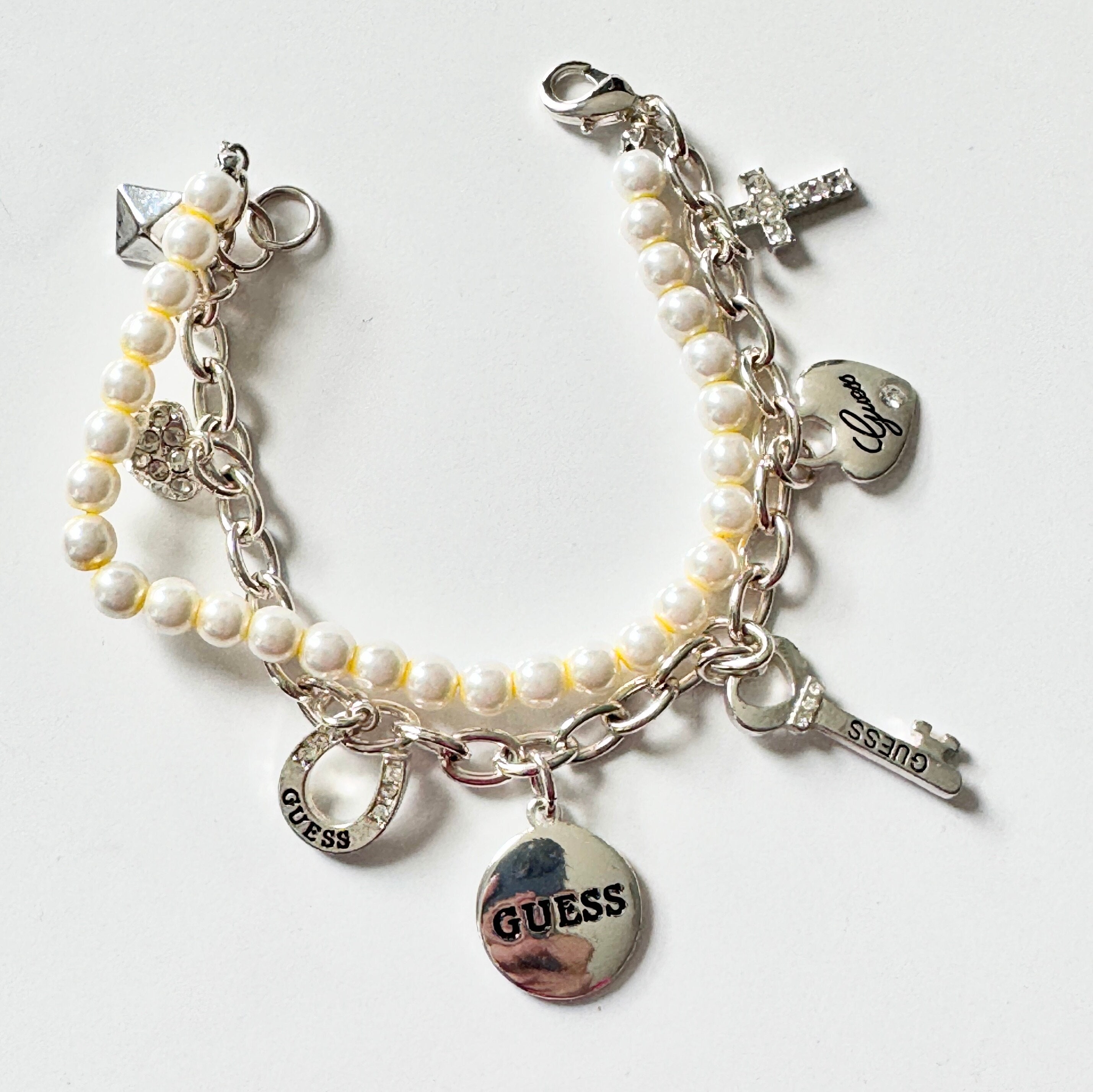 SILVER925 GUESS PLATE BRACELET/ブレスレット Silver Crystal Plate Bracelet | GUESS