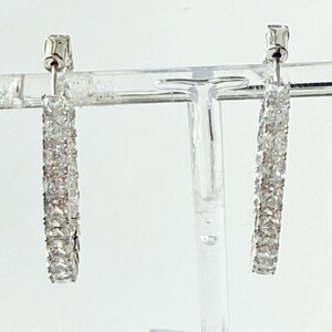 Offers on all items taken, APM Monaco XL Sterling Silver Hoop Earrings, White Micropavé Cubic Zirconia image 11