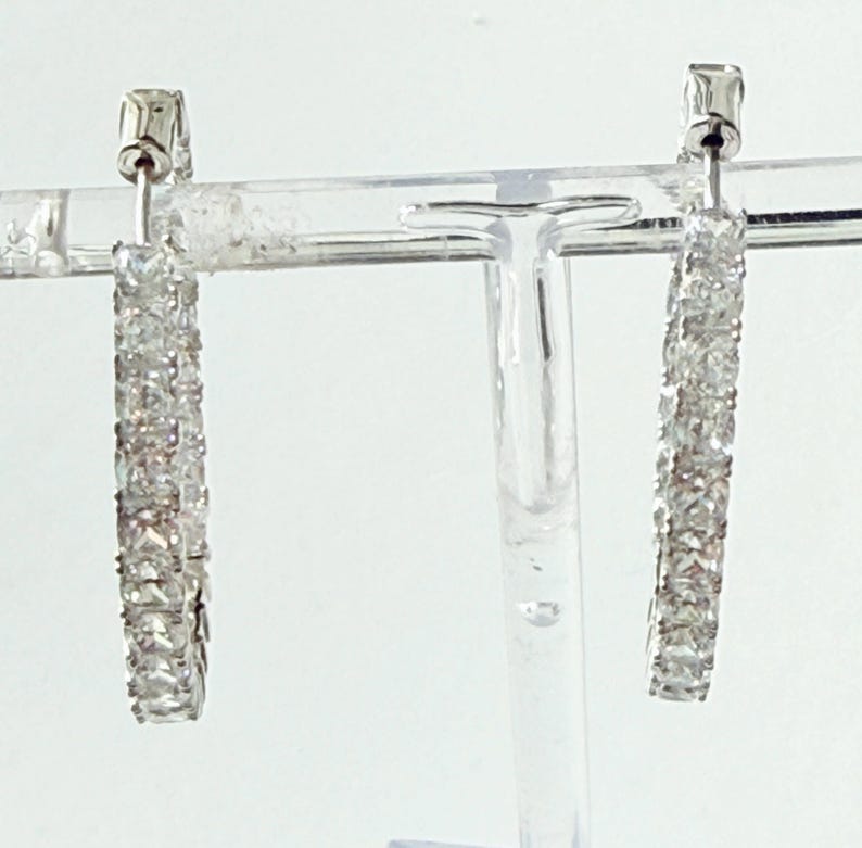 Offers on all items taken, APM Monaco XL Sterling Silver Hoop Earrings, White Micropavé Cubic Zirconia image 11