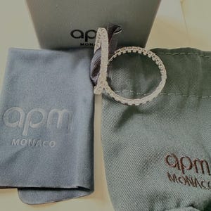 Offers on all items taken, APM Monaco XL Sterling Silver Hoop Earrings, White Micropavé Cubic Zirconia image 3