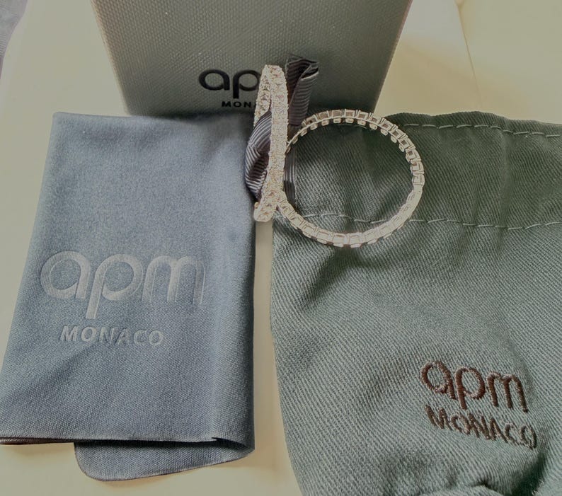 Offers on all items taken, APM Monaco XL Sterling Silver Hoop Earrings, White Micropavé Cubic Zirconia image 3
